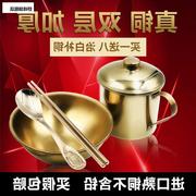 铜碗筷三件套铜碗铜餐具白癜风，克星铜碗铜勺铜，筷子纯铜纯手工铜勺