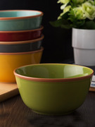 玉泉彩色陶瓷碗6英寸中式纯色米饭碗小汤碗单个高温釉下彩餐具