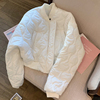 白色棉服女设计感小众，冬季2023年韩版洋气小个子加厚短款外套