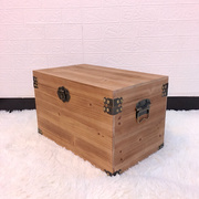 实木收纳盒带锁木箱做旧复古大木箱子长方形储物箱杂物整理收纳箱