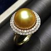 日韩版网红金色贝珠大珍珠，开口夸张欧美风时尚个性，潮食指戒指环女