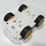 白色亚克力有机板四驱智能小车底盘4电机巡线避障智能机器人车架