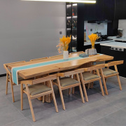 餐桌家用小户型吃饭桌子长方形原木日式饭桌现代简约实木桌椅组合