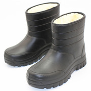 冬季男泡沫加绒中筒棉雨鞋防滑厚底，一体eva保暖防水鞋女低帮雨靴