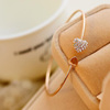 ebay韩版饰品满钻心形爱心手链，开口镀金银手镯，双桃心首饰配饰饰品