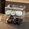 茶具收纳盒透明带盖防尘桌面，茶几整理茶壶茶杯放茶叶，碗杯子置物架