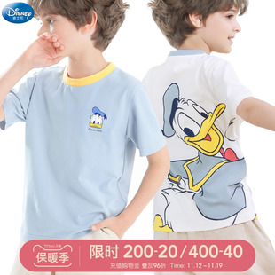迪士尼男童短袖T恤夏季打底衫儿童纯棉男孩上衣大童宝宝童装