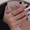 s925纯银食指戒指女时尚，简约韩版女潮复古链条蹦迪开口指环