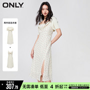 ONLY秋季时尚甜美中长款荡领碎花套装连衣裙女123207079