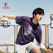 中国乔丹男上衣短袖2024夏运动篮球舒适透气针织T恤衫AHS23241148