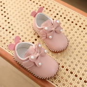 学步女童宝宝鞋子春秋冬季3软底防滑4皮婴儿鞋0-2岁1公主6-18个月