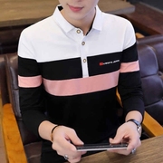 高品质95%棉秋季男士长袖T恤韩版翻领POLO衫青年潮流男装上衣