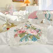 韩式公主风全棉水洗，棉四件套床裙款纯棉，碎花田园床单被套床上用品