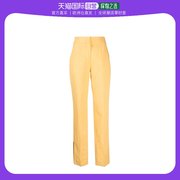 欧洲直邮Jacquemus女士Le pantalon Tibau香蕉黄色亚麻混纺长裤