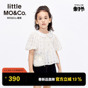 little moco童装24春装女童泡泡袖娃娃领短袖上衣KBD1TOP007