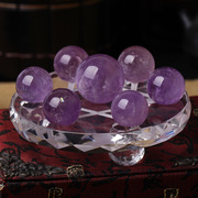 天然紫水晶球七星阵原石打磨开业送礼风水球家居工艺品摆件