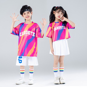 六一儿童表演服小学生运动会服装幼儿园活力彩色条纹啦啦队演出服