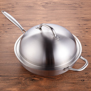 304不锈钢炒锅，五层钢炒锅，无涂层复合钢炒锅不粘锅