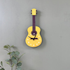 黄色吉他小提琴艺术挂钟音乐教室工作室现代简约乐器创意时钟挂钟