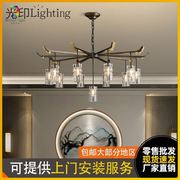 新中式水晶吊灯客厅灯家用古典餐厅卧室现代简约全铜灯具中国风
