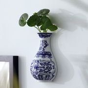 墙上花瓶陶瓷壁饰壁挂插花陶瓷器青花瓷家居客厅装饰品摆件