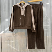 华h291005商场专卖2024春时尚丽人女装，撞色针织休闲显瘦两件套裤