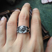 骷髅王 指复古哥特风 精致雕刻戒指指环 时尚饰品