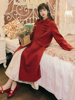 唐装中国风女装红色敬酒服2024订婚裙日常可穿国风新中式大衣