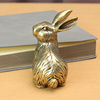创意黄铜十二生肖兔摆件金属复古个性办公室书桌镇纸兔年福兔摆件