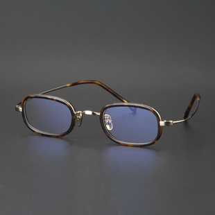 配高度近视眼镜男吴镇宇同款复古眼睛框板材纯钛眼镜架女小框5004