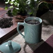 苏客支持个人企业团体定制龙泉青瓷茶杯陶瓷带盖办公杯老板