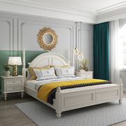 定制实木床1.8米美式欧式家具白色复古单人床，现代简约轻奢1.5双人