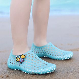 亲子儿童海边沙滩鞋男女夏防滑软底涉水鞋小中大童凉鞋鸟巢洞洞鞋