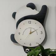 熊创意猫挂钟客厅时尚时钟卧室静音摇摆钟表可爱儿童房餐厅装饰钟