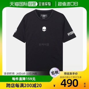 韩国直邮HYDROGEN上装T恤男女款黑色圆领徽标骷髅头印花休闲短袖