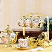 宫廷风咖啡杯套装6件套下午茶茶具欧式小奢华家用陶瓷水杯子兰花6
