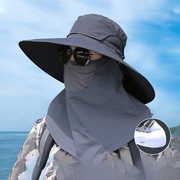 遮阳帽男士防晒帽户外钓鱼夏季防紫外线面罩，太阳帽渔夫帽子大帽檐