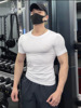 莱卡冰丝棉t恤肌肉，男硬汉风紧身弹力短袖，健身训练撸铁运动速干衣