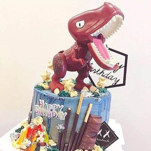 大恐龙玩偶装饰摆件玩具大爆龙甜品台蛋糕摆饰男孩蛋糕装扮霸王龙