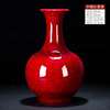 景德镇陶瓷器中国红花瓶摆件，新中式客厅电视柜插花家居装饰工