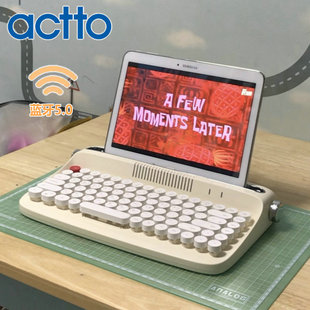 韩国actto蓝牙无线ipad平板电脑外接键盘复古圆点打字机mini可爱支架学院ins潮适用于安卓苹果华为小米笔记本