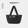 RSNY菜篮子云朵包系列女设计师款牛皮大容量黑色通勤手提水桶包