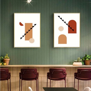 北欧风格装饰画抽象现代简约挂画莫兰迪风餐厅卧室客厅背景墙壁画