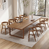 北欧实木会议桌长方形工作台商用大板木桌子长条桌简约现代办