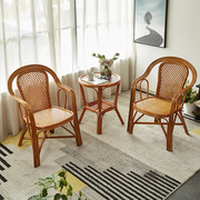 天然藤椅阳台户外小桌椅，藤椅单人三件套桌椅，组合简约休闲庭院桌椅