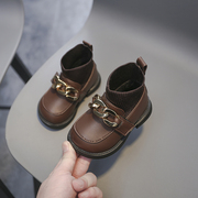 宝宝公主鞋春秋婴儿软底学步鞋，1一3岁女童靴子，小童鞋单靴加绒短靴