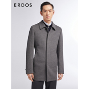 ERDOS 男装纯羊绒大衣秋冬款商务通勤正装外套中长款纯色简约上衣