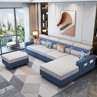 现代简约沙发床，两用小户型客厅，折叠三人直排贵妃棉麻伸缩沙发