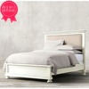 欧式简约全实木1.5*单人床，美式复古橡木做旧白色布艺床法式双人床