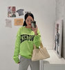 cmykorea韩国东大门女装，荧光绿色字母，麻花针织衫毛衣